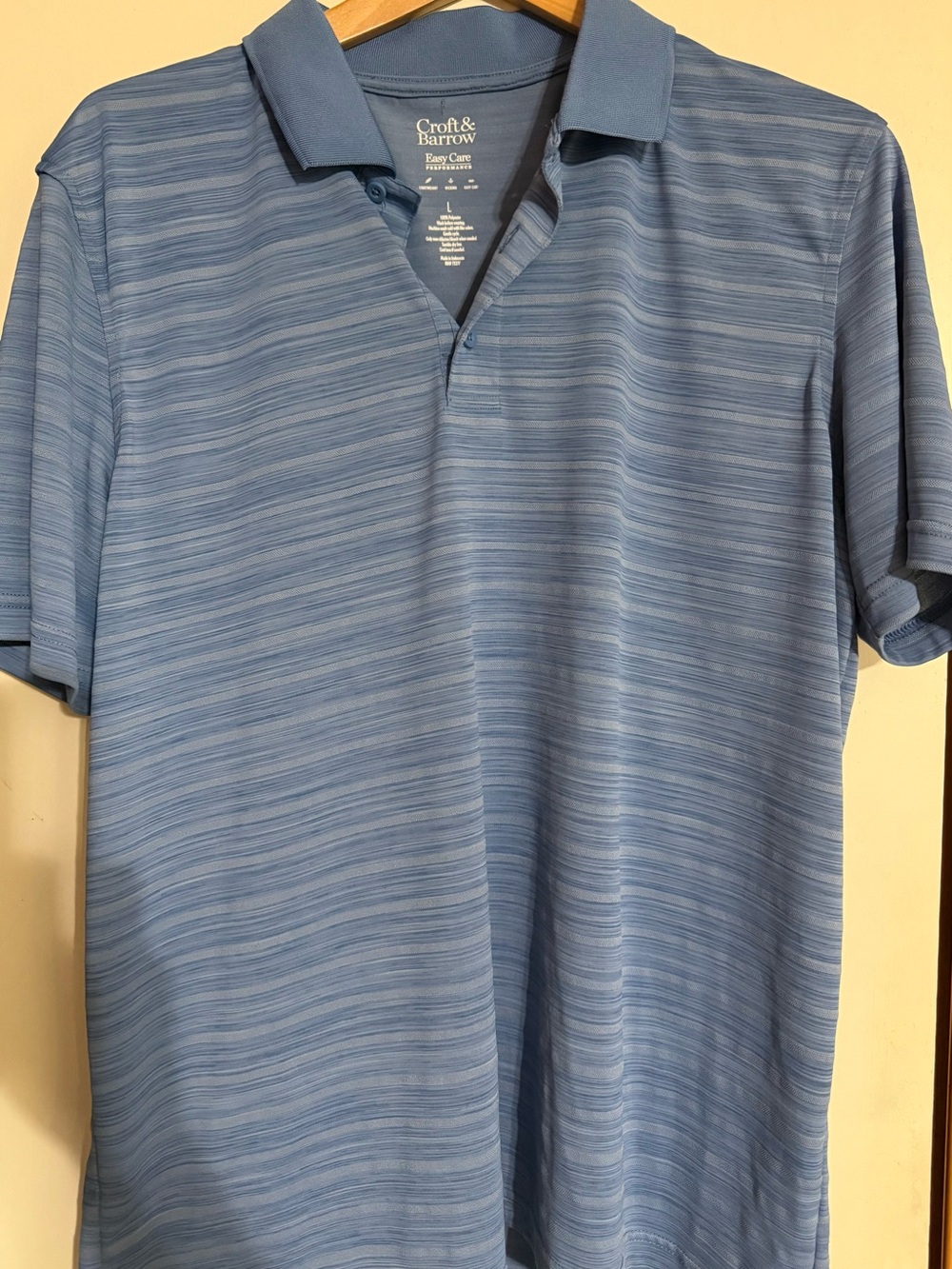 croft & barrow Light Blue Striped Short-Sleeve Polo